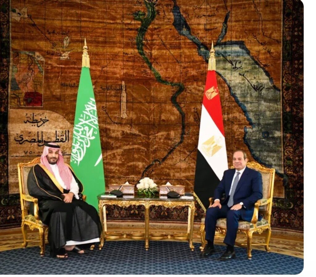 ولي العهد السعودي يبعث برقية شكر للرئيس المصري بعد مغادرته القاهرة